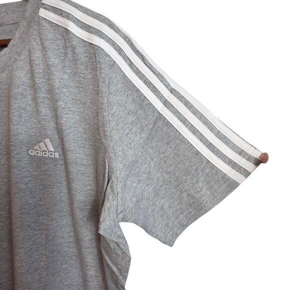 Adidas Shirt Womens 1X Dress Loose Fit Medium Three Stripes Grey Heather - Picture 7 of 16